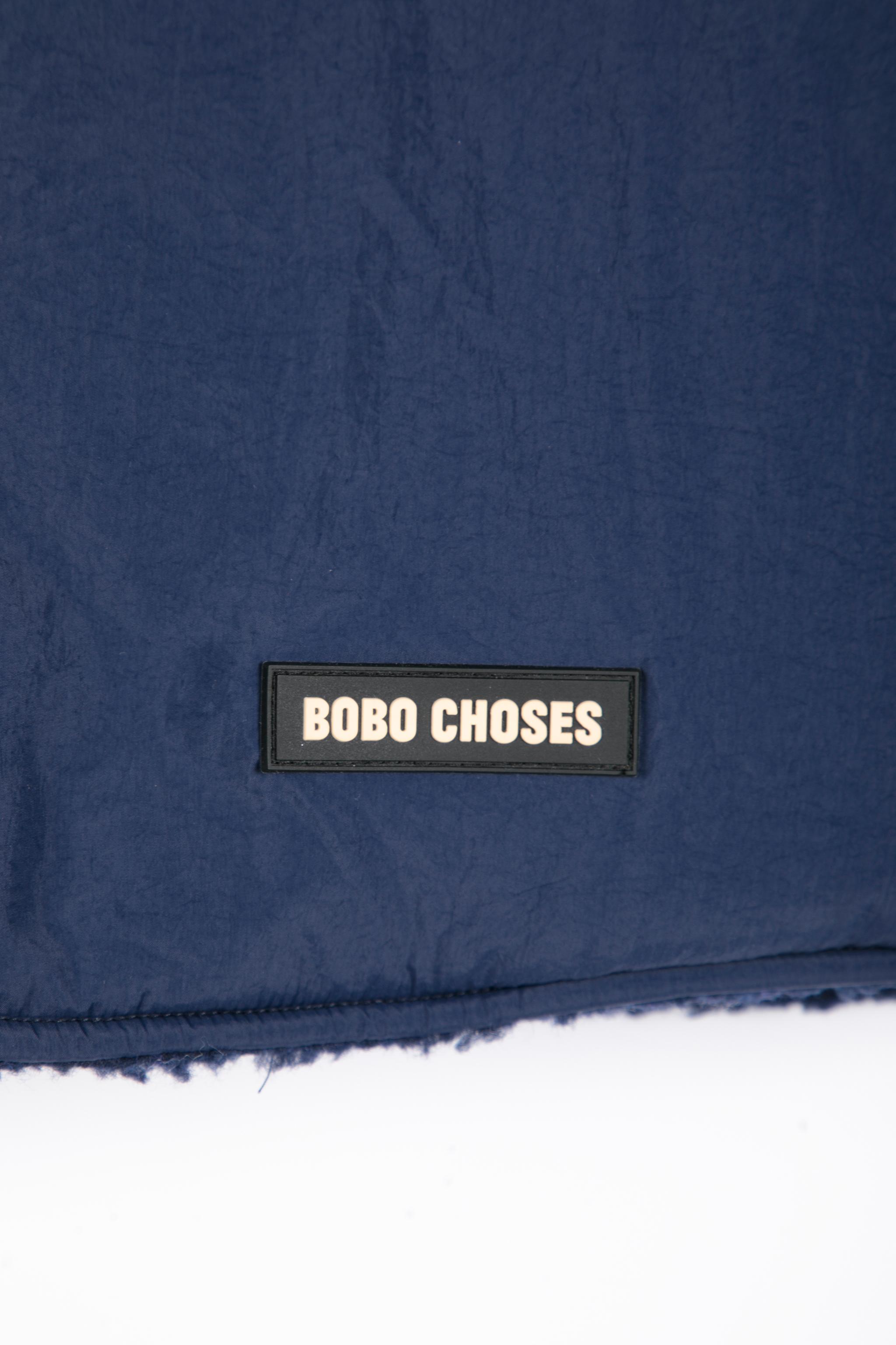 Bobo Choses Reversible Nylon Vest Navy Blue Damen Weste Sherpa blau